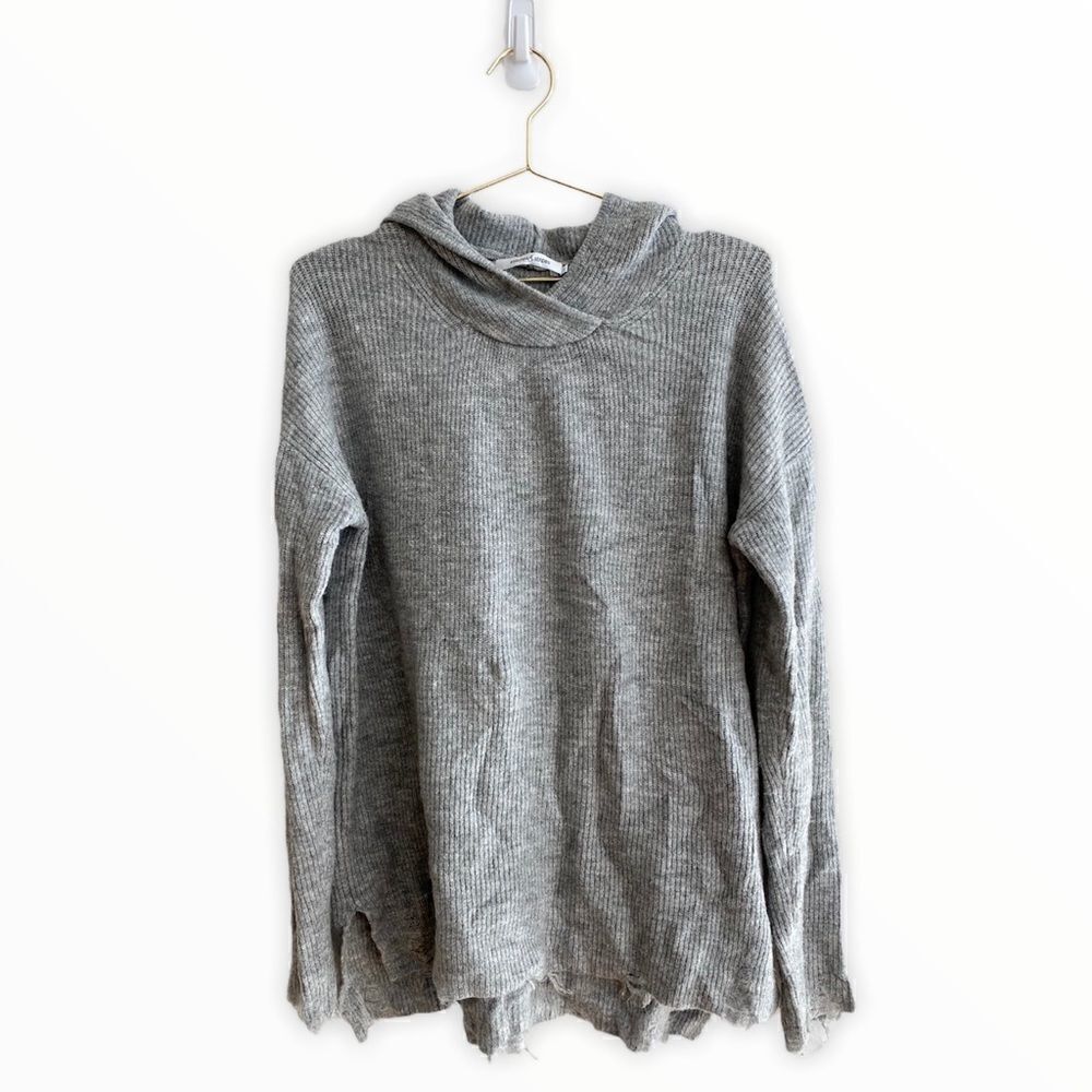 Stitches & Stripes Loose Knit Distressed Hoodie